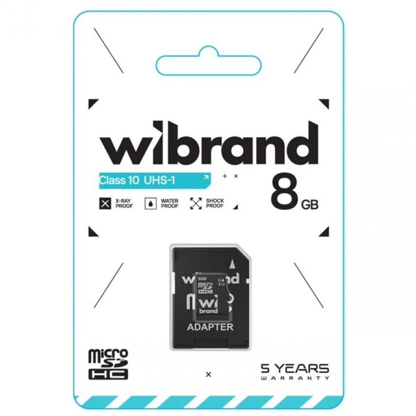 Карта пам'яті Wibrand MicroSDXC 8GB Class 10 UHS-1 + SD-адаптер