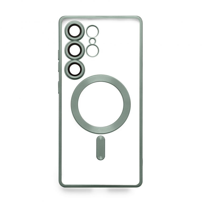 Чехол с функцией MagSafe для Samsung Galaxy S25 Ultra/S938 (2025) green (05) матовый