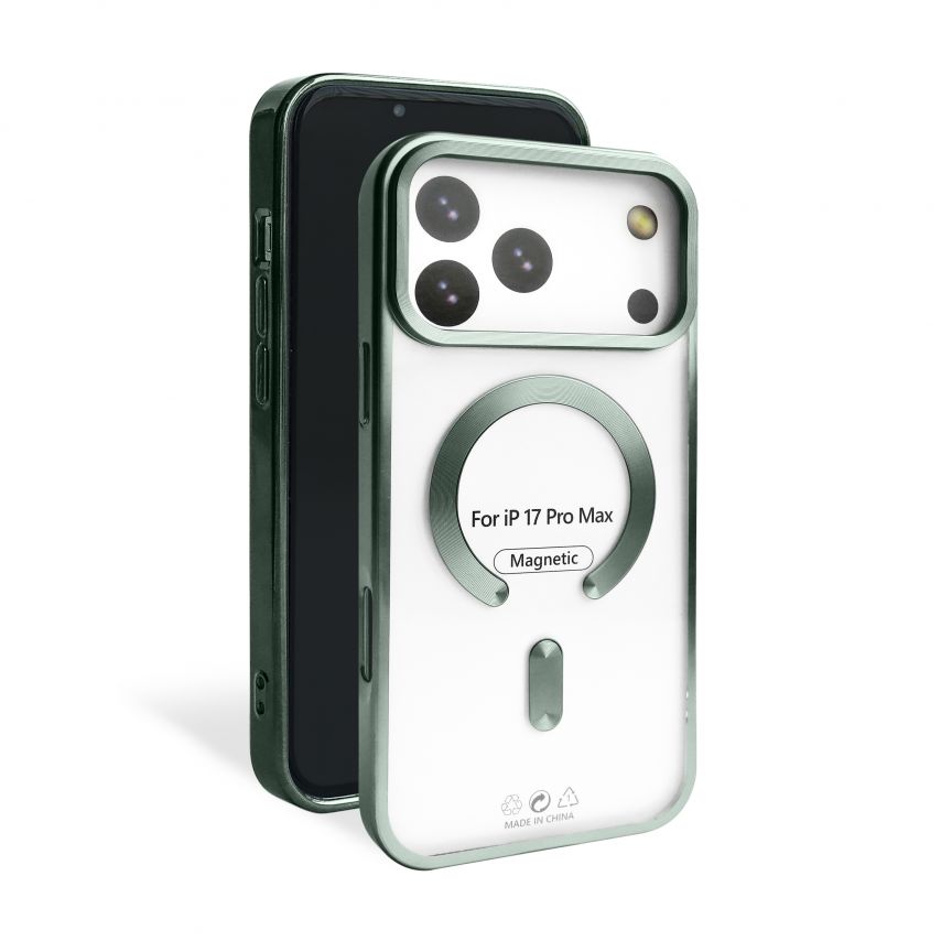 Чохол with MagSafe для iPhone 17 Pro Max (05) green matte