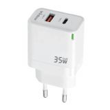 Мережевий зарядний пристрій (адаптер) WALKER WH-43 35W GAN PD_35W / QC3.0_30W white