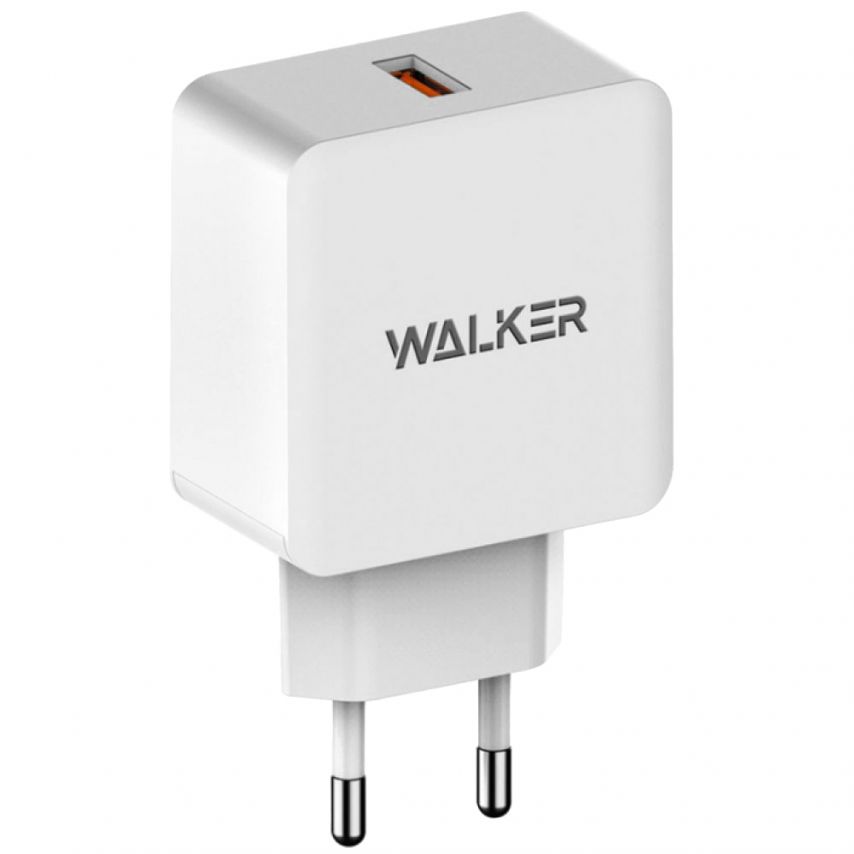 Мережевий зарядний пристрій (адаптер) WALKER WH-25 QC3.0 / 1USB / 2.4A white