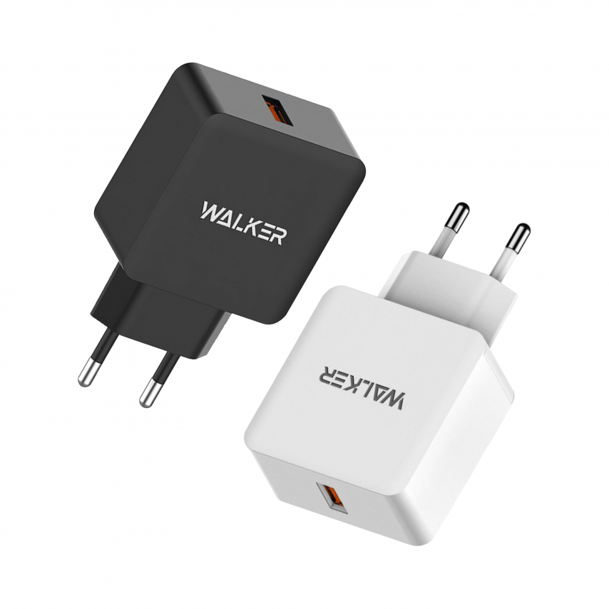 Сетевое зарядное устройство (адаптер) WALKER WH-25 QC3.0 / 1USB / 2.4A white