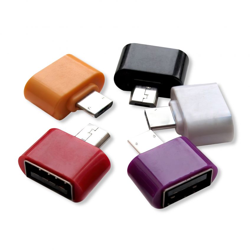 Переходник OTG WALKER Micro to USB2.0 (NO-02) mix color (тех.пак.)