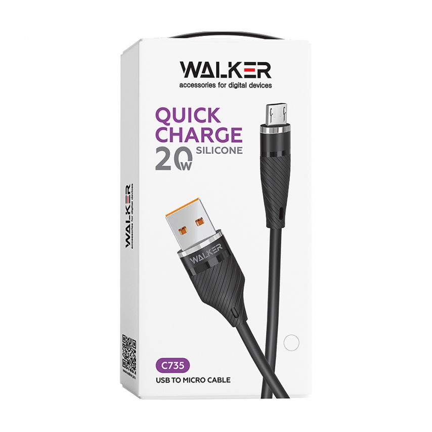 Кабель USB WALKER C735 Micro grey