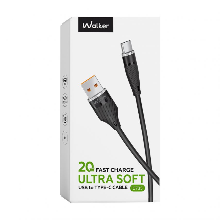 Кабель USB WALKER C735 Type-C black