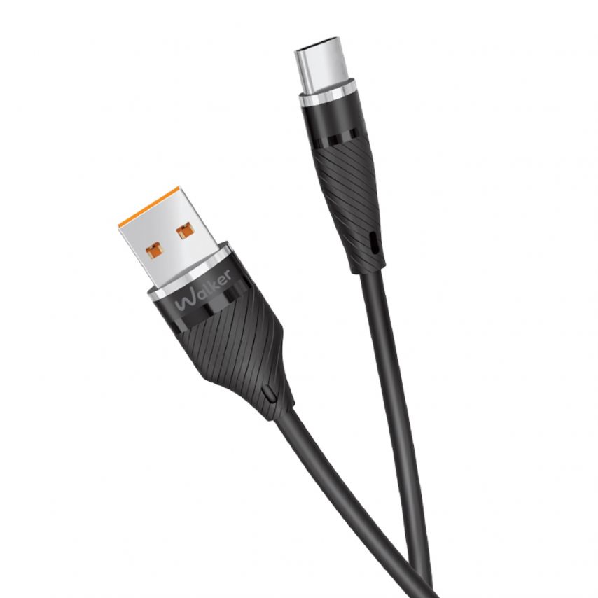 Кабель USB WALKER C735 Type-C 2м black