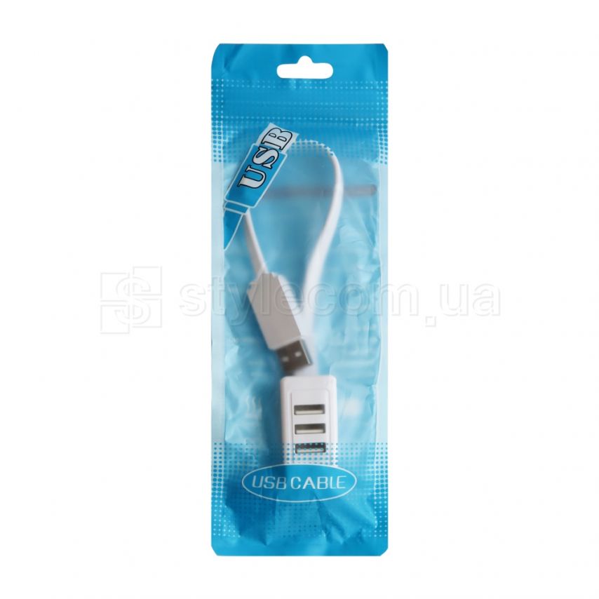 Перехідник USB-HUB 3в1 короткий кабель