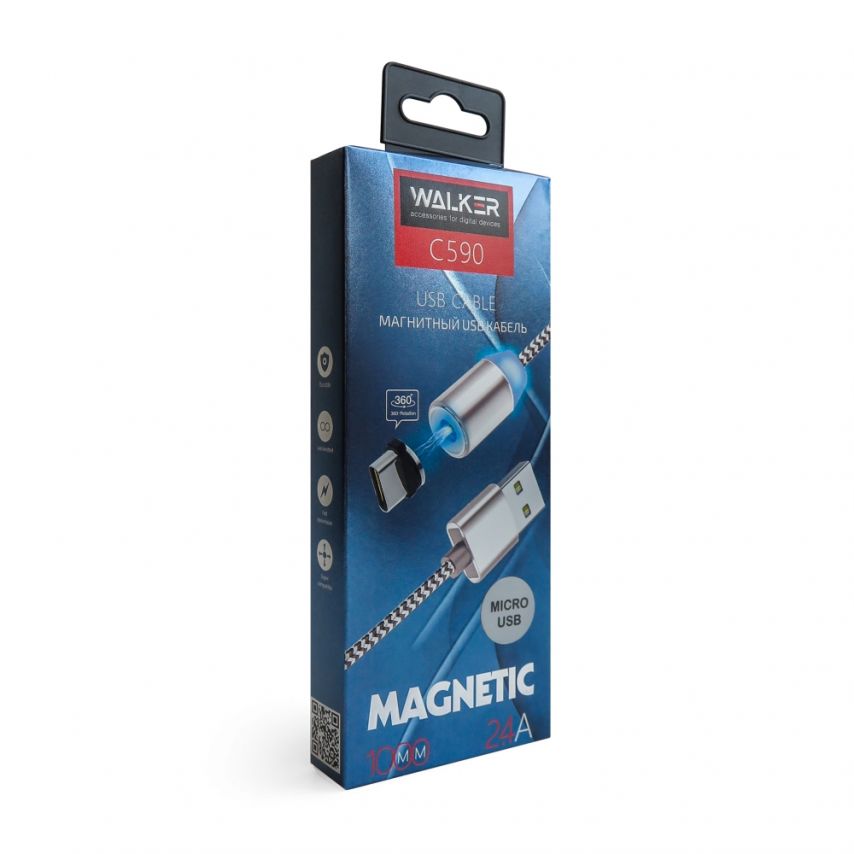 Кабель USB WALKER C590 Micro Magnetic grey