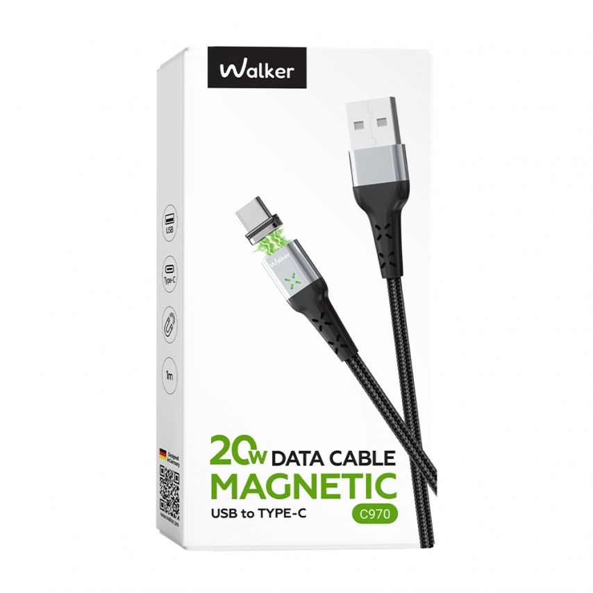 Кабель USB WALKER C970 Type-C Magnetic black