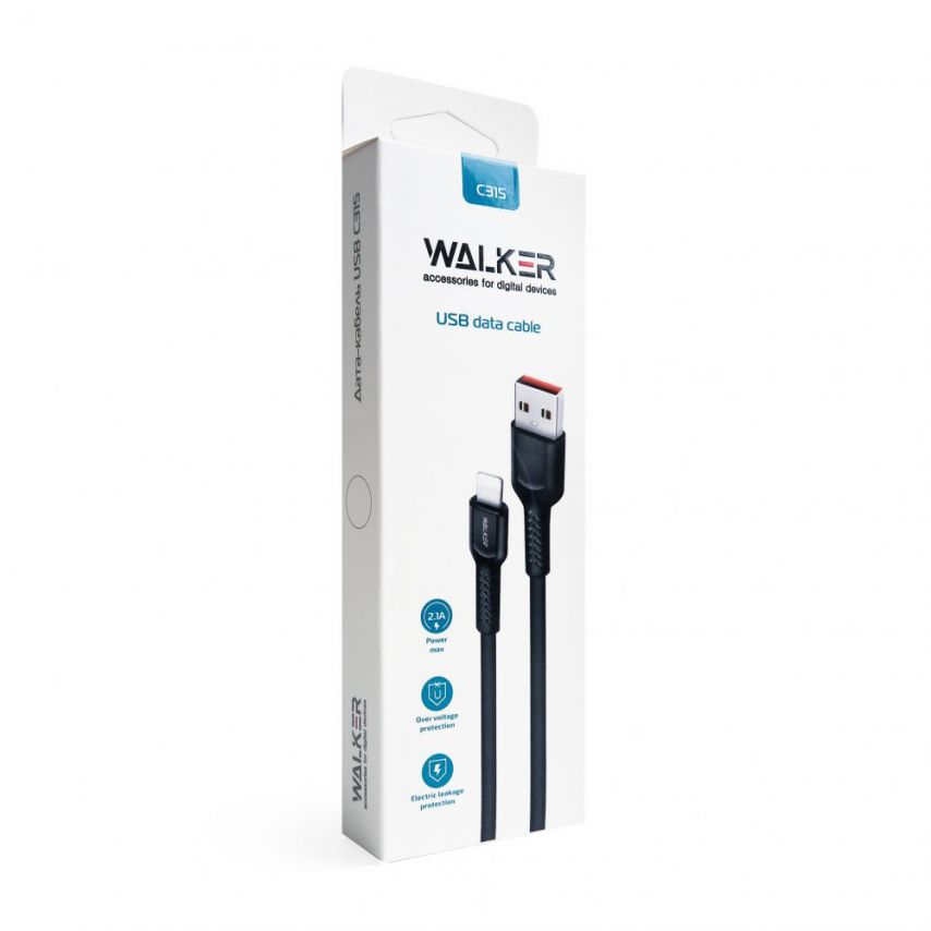 Кабель USB WALKER C315 Lightning black