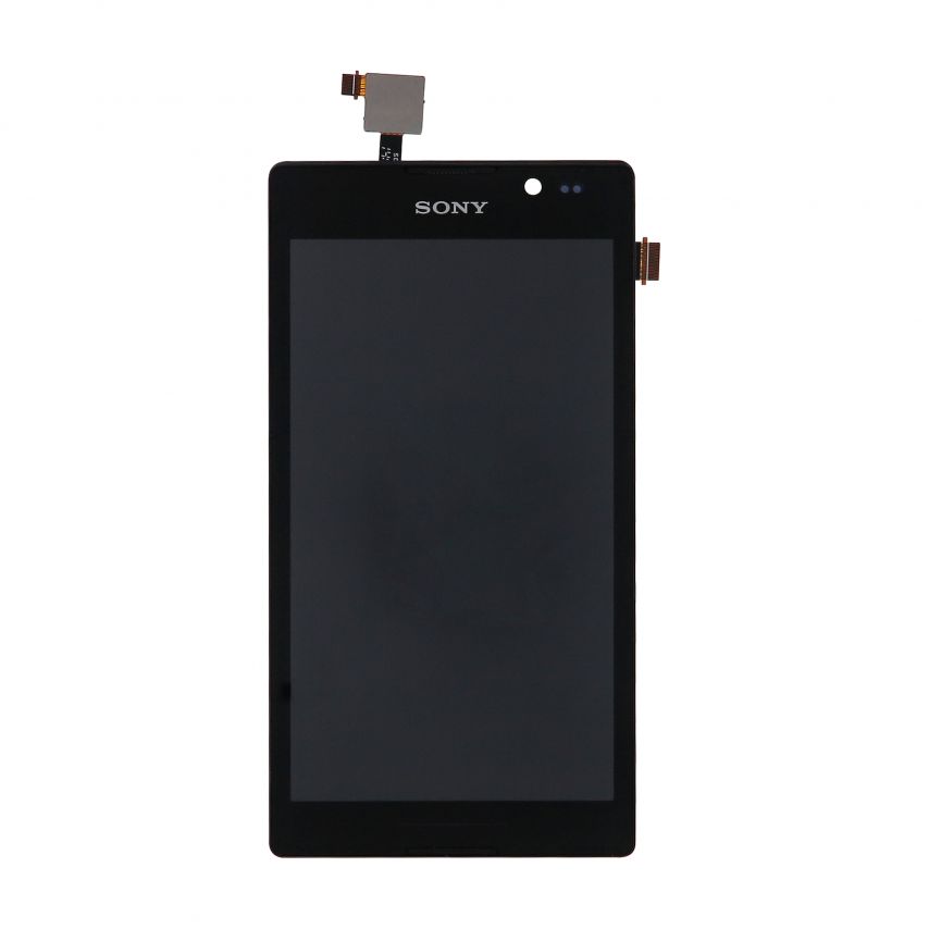 Дисплей (LCD) для Sony Xperia C C2305 S39h з тачскріном та рамкою black Original Quality