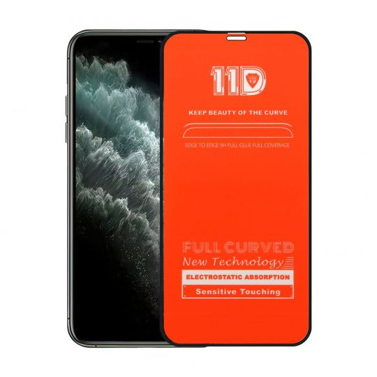 Защитное стекло 11D для Xiaomi Redmi Note 8 black (тех.пак.)