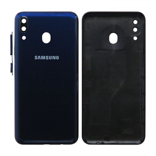 Корпус для Samsung Galaxy M20/M205 (2019) со стеклом камеры blue High Quality