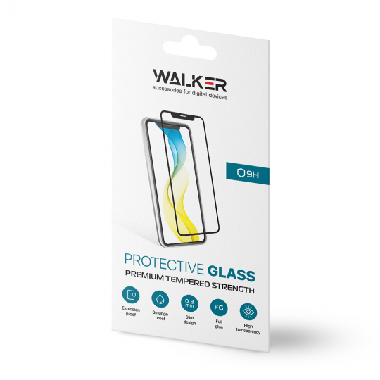 Защитное стекло WALKER Full Glue для Samsung Galaxy A12/A125, A12/A127, A32 5G/A326, A04/A045, A04s/A047, A04 Core, Xiaomi Redmi 9 black