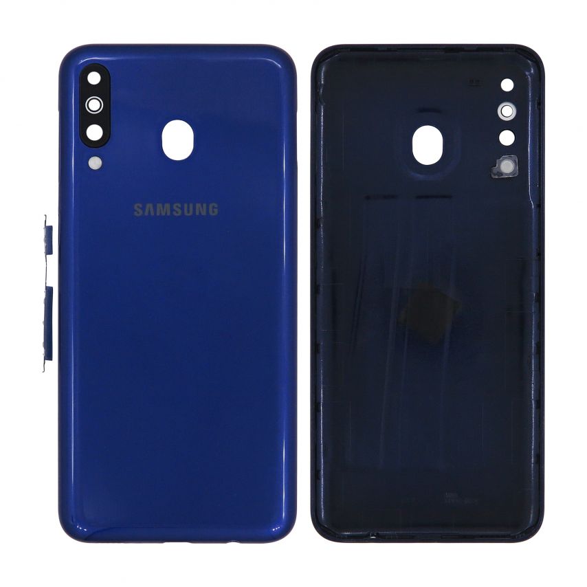 Корпус для Samsung Galaxy M30/M305 (2019) со стеклом камеры blue High Quality