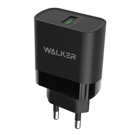 Сетевое зарядное устройство (адаптер) WALKER WH-35 QC3.0 1USB / 3A / 15W black