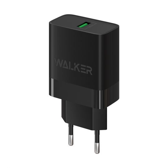 Мережевий зарядний пристрій (адаптер) WALKER WH-35 QC3.0 1USB / 3A / 15W black