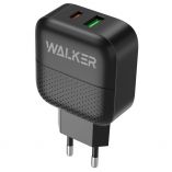 Сетевое зарядное устройство (адаптер) WALKER WH-37 PD_3A / QC3.0_3A / 18W black - купить за 378.00 грн в Киеве, Украине