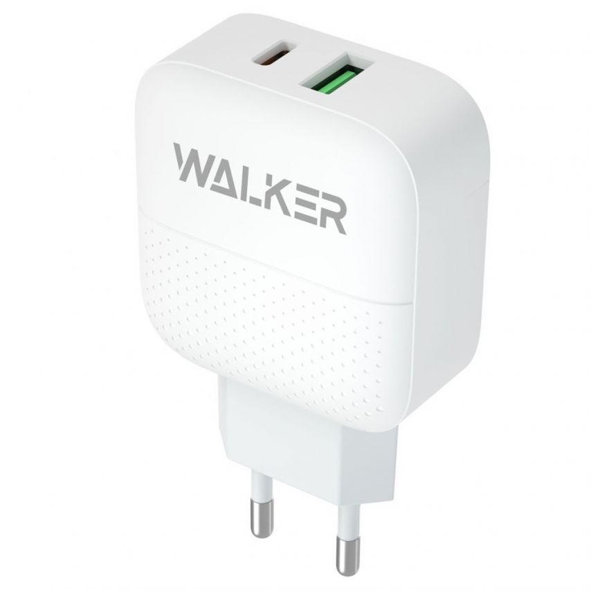Мережевий зарядний пристрій (адаптер) WALKER WH-37 PD_3A / QC3.0_3A / 18W white