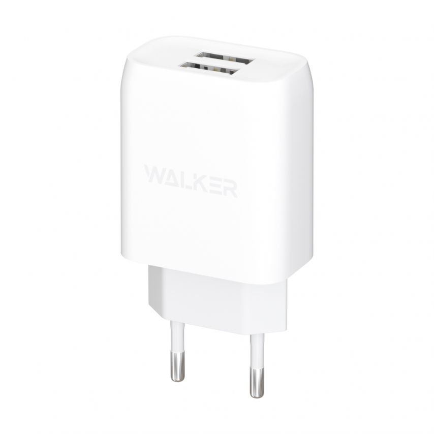 Мережевий зарядний пристрій (адаптер) WALKER WH-31 2USB / 2.1A white