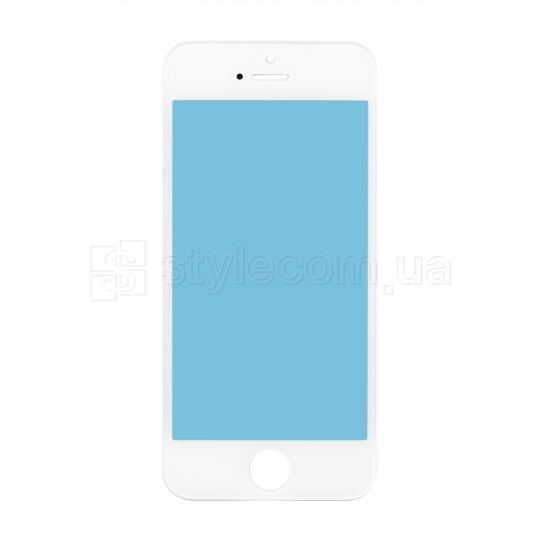 Скло для переклеювання для Apple iPhone 5s з рамкою без OCA-плівки white Original Quality