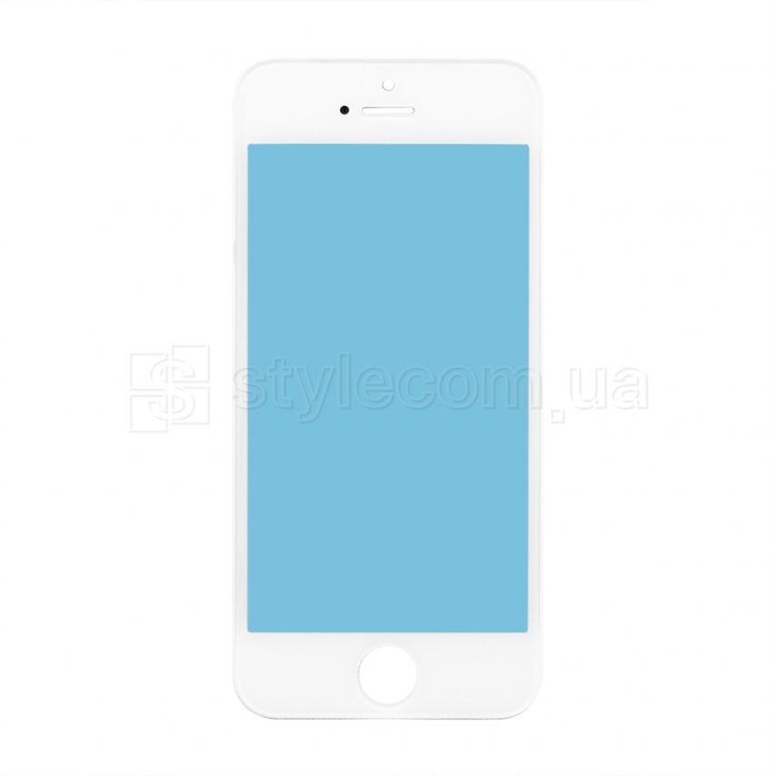 Стекло для переклейки для Apple iPhone 5s с рамкой без OCA-плёнки white Original Quality