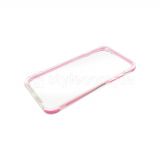 Чехол силиконовый с цветной рамкой для Apple iPhone 7, 8, SE 2020 pink/transp