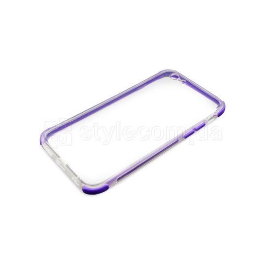 Чохол силіконовий з кольоровою рамкою для Apple iPhone X, Xs violet/transp