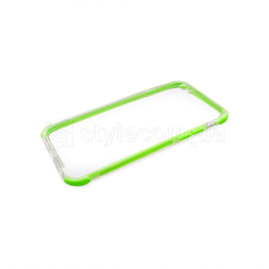 Чехол силиконовый с цветной рамкой для Apple iPhone 6, 6s green/transp