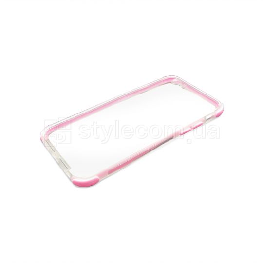 Чехол силиконовый с цветной рамкой для Apple iPhone 6, 6s pink/transp