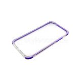 Чехол силиконовый с цветной рамкой для Apple iPhone 6, 6s violet/transp