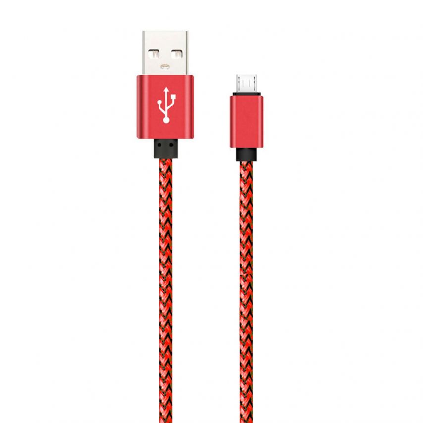 Кабель USB WALKER C520 Micro red/black