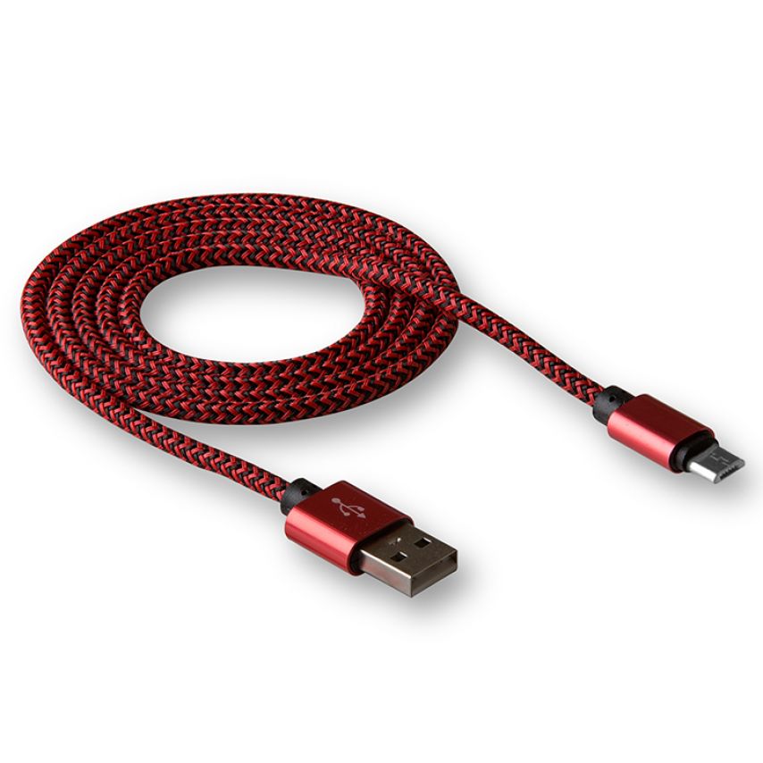 Кабель USB WALKER C520 Micro red/black