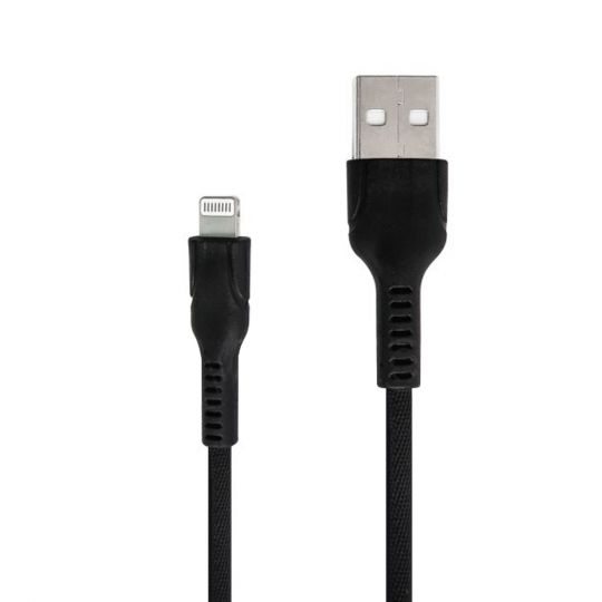Кабель USB Lightning круглий тканинний black (тех.пак.) - купити за 110.75 грн у Києві, Україні