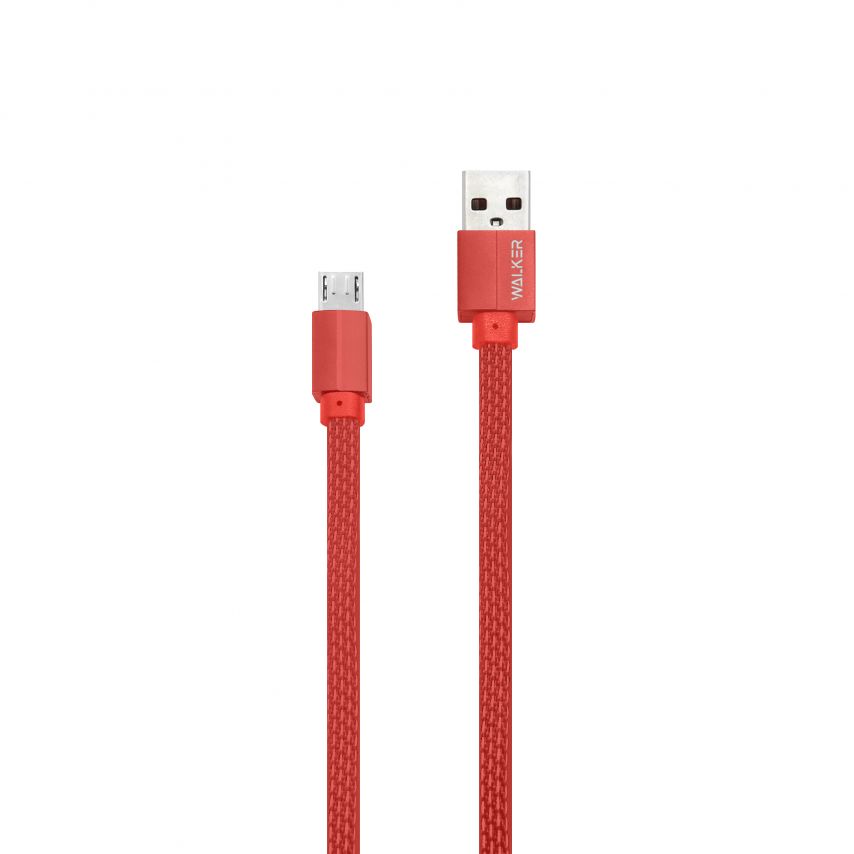 Кабель USB WALKER C755 Micro короткий red