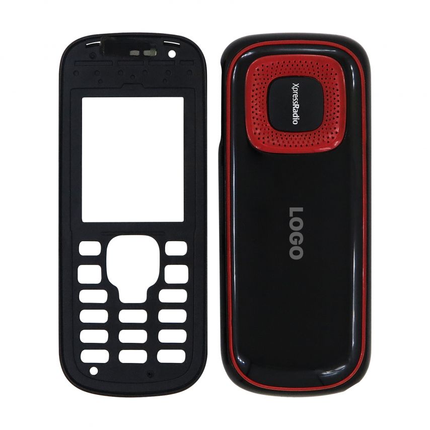 Корпус для Nokia 5030 повний комплект black/red High Quality