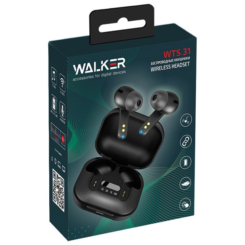 Навушники Bluetooth WALKER WTS-31 black