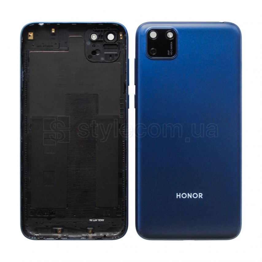 Корпус для Huawei Y5P (2020) со стеклом камеры blue Original Quality