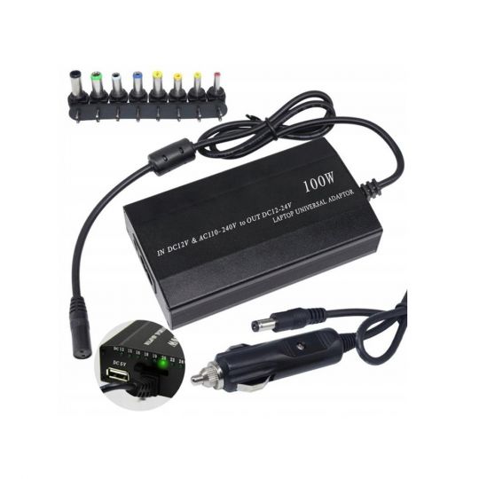 Зарядний пристрій для ноутбуків (універсальний) 2в1 100W black
