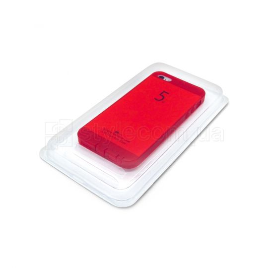 Чехол силиконовый (с заглушками) для Apple iPhone 5, 5s, 5SE red
