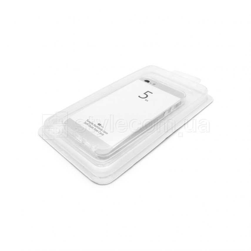 Чехол силиконовый (с заглушками) для Apple iPhone 5, 5s, 5SE прозрачный