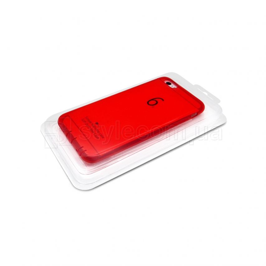 Чохол силіконовий (з заглушками) для Apple iPhone 6, 6s red