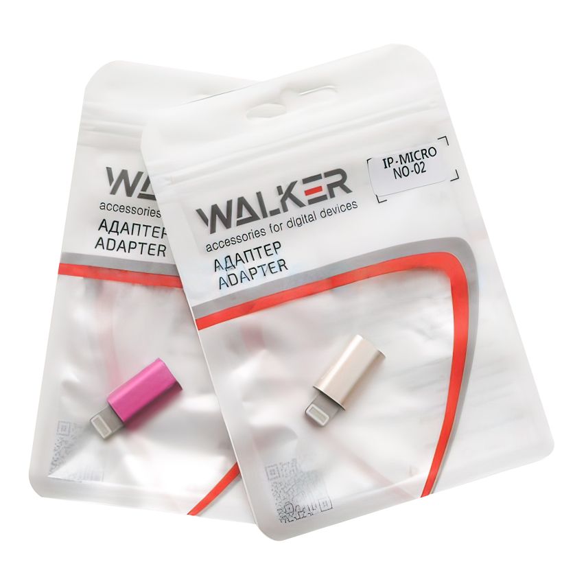 Переходник WALKER Lightning to Micro (AML02) metal mix color (тех.пак.)