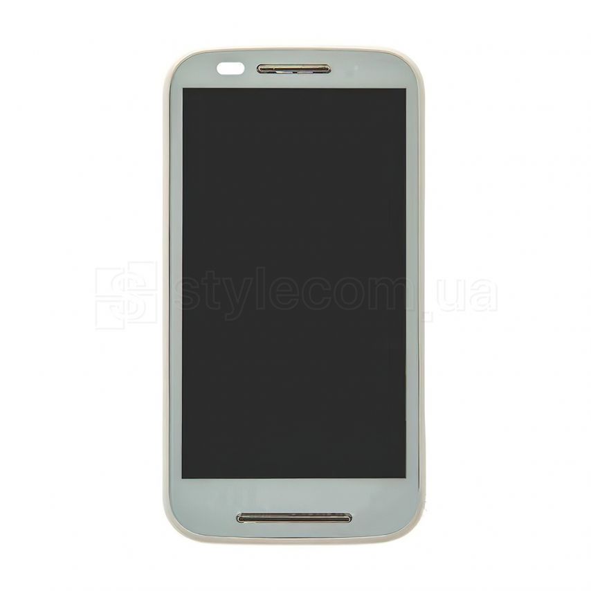 Дисплей (LCD) для Motorola Moto E XT1021, XT1022, XT1023, XT1025 с тачскрином и рамкой white Original Quality