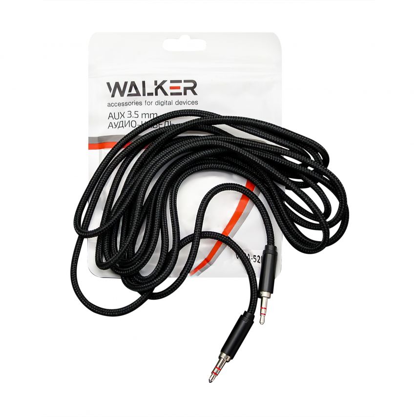 Аудиокабель WALKER A520 3м black (тех.пак.)