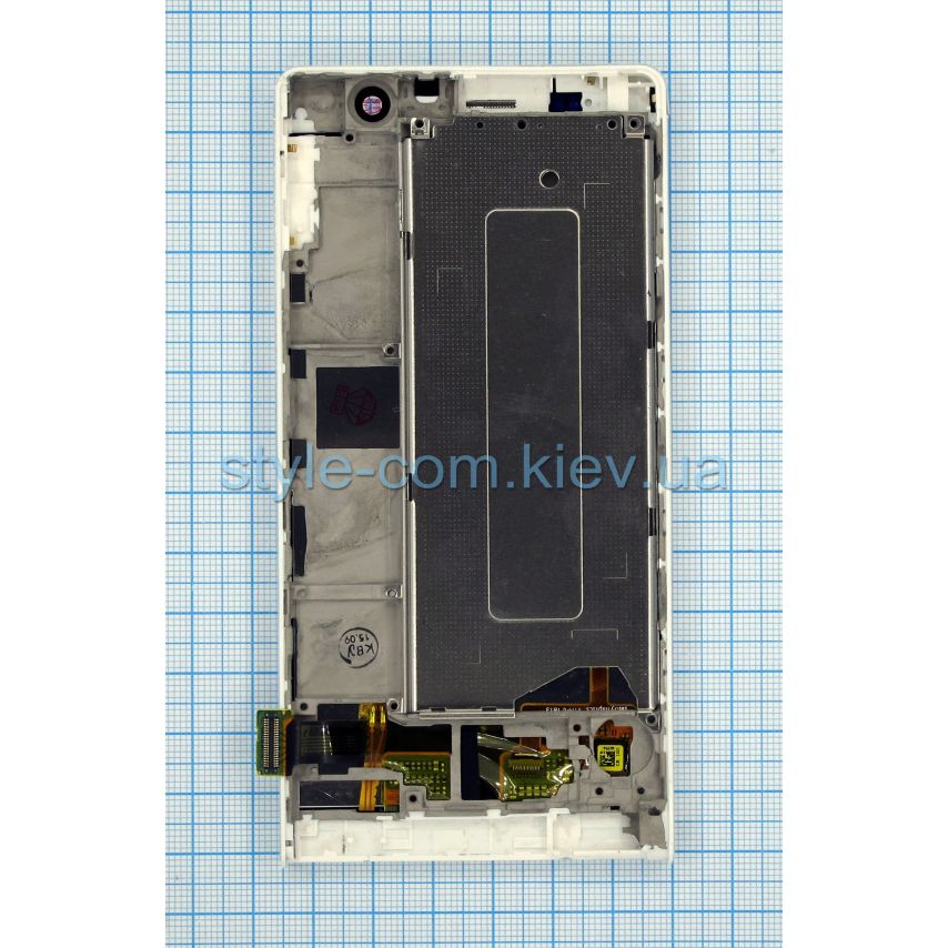 Дисплей (LCD) для Huawei P6-U06 с тачскрином и рамкой white High Quality