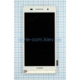 Дисплей (LCD) для Huawei P6-U06 з тачскріном та рамкою white High Quality