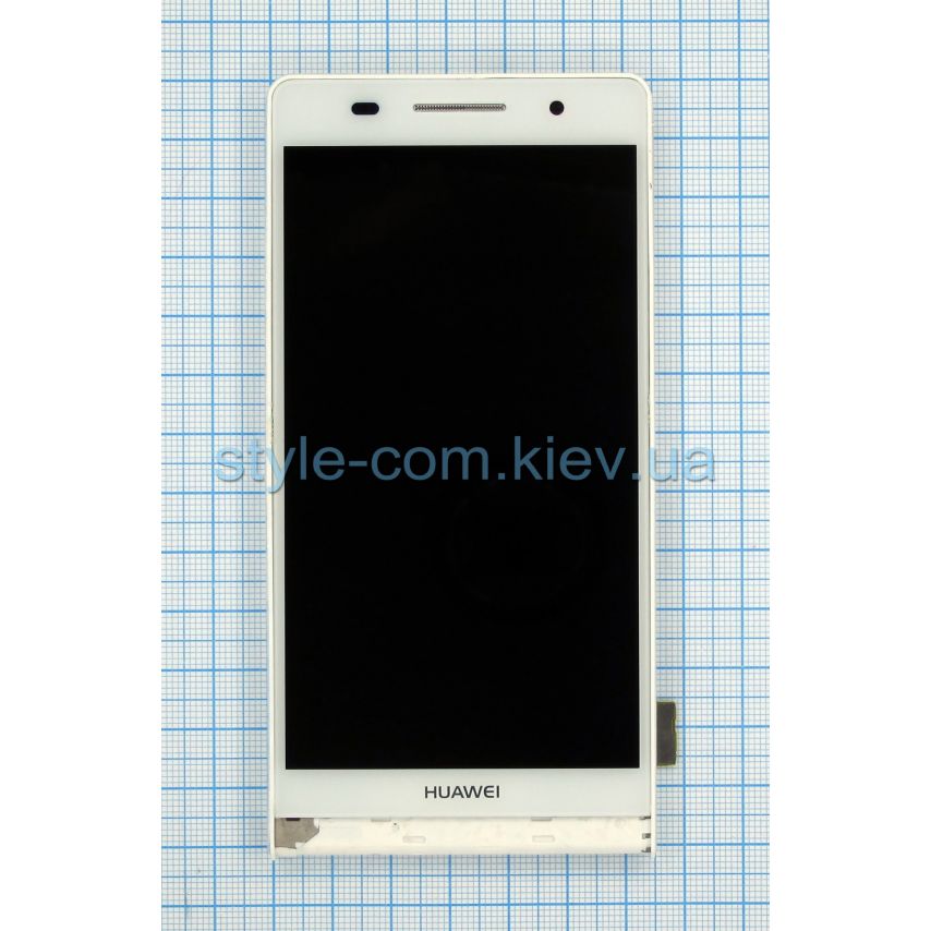 Дисплей (LCD) для Huawei P6-U06 с тачскрином и рамкой white High Quality