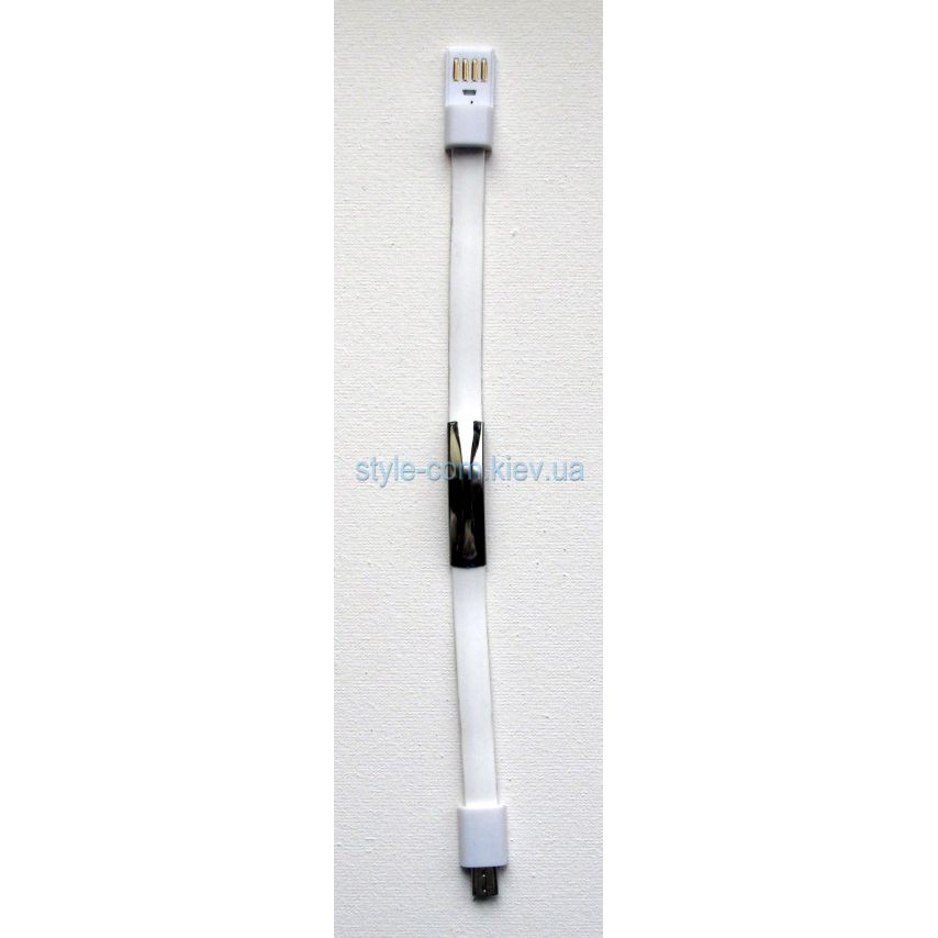 Кабель USB Micro браслет white
