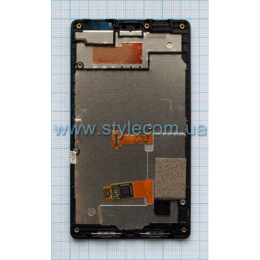 Дисплей (LCD) для Nokia X2 Dual Sim с тачскрином и рамкой black Original Quality